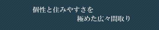 個性と住みやすさを極めた広々間取り