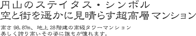 円山のステイタス・シンボル　空と街を遥かに見晴らす超高層マンション