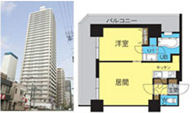 外観写真と間取図の一例